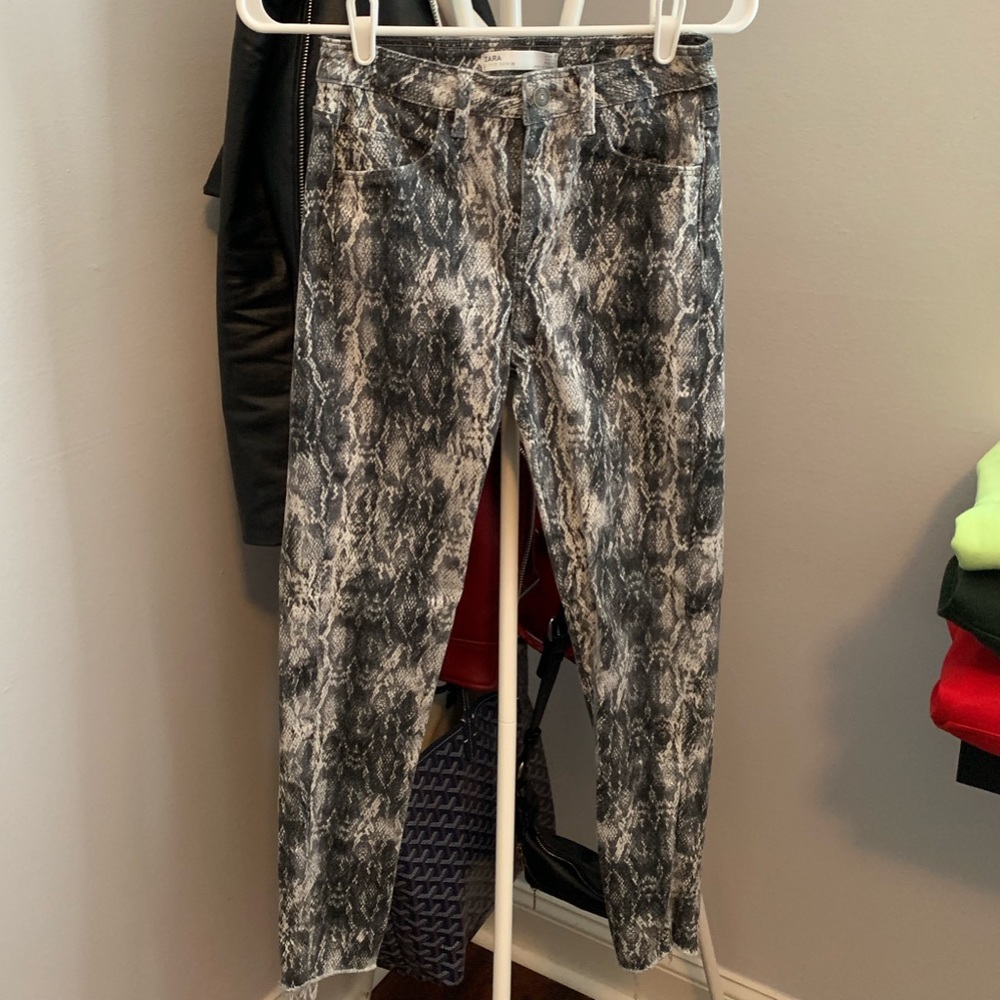 Zara Snakeskin Skinny Jeans